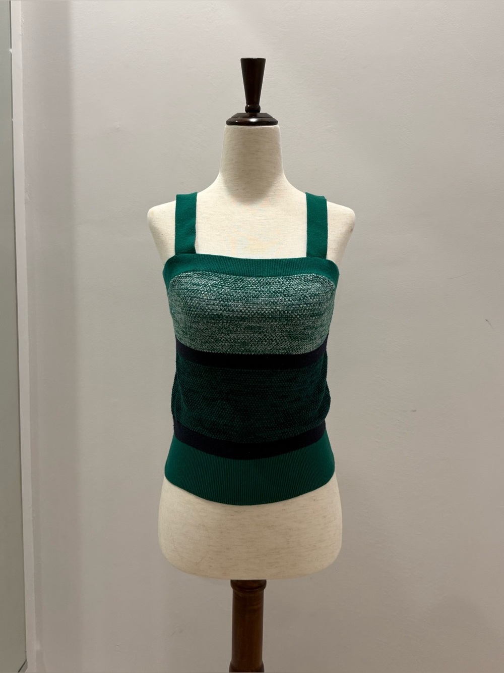 Banana Republic Forest Green Striped Knit Tank